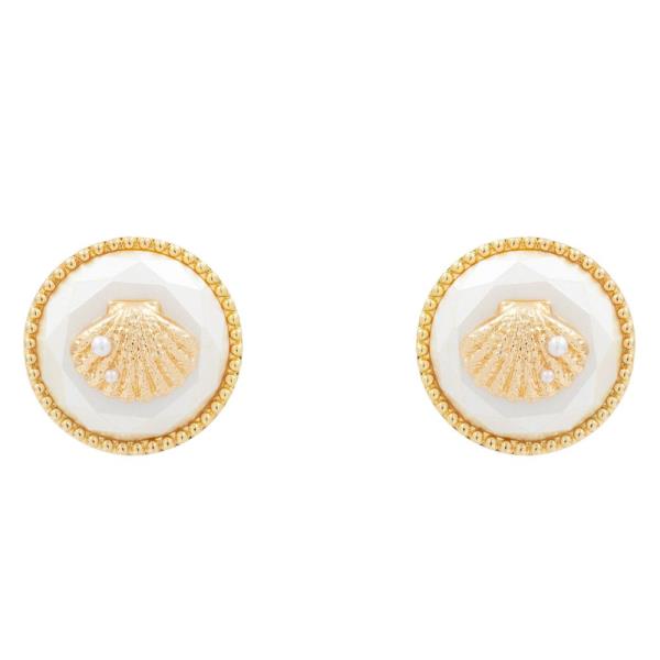 SEASHELL ROUND METAL EARRING