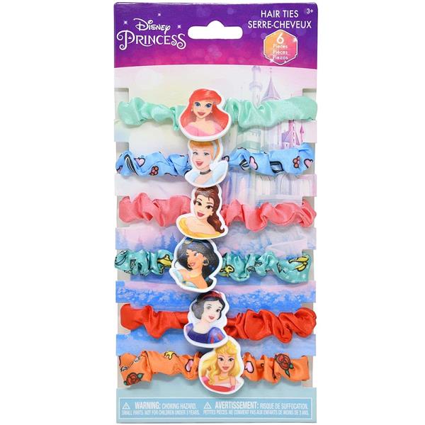 PRINCESS 6PC SCRUNCH HAIR ELASTICS