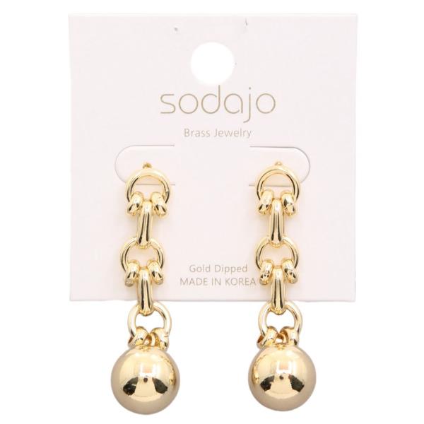 SODAJO METAL GOLD DIPPED DANGLE EARRING