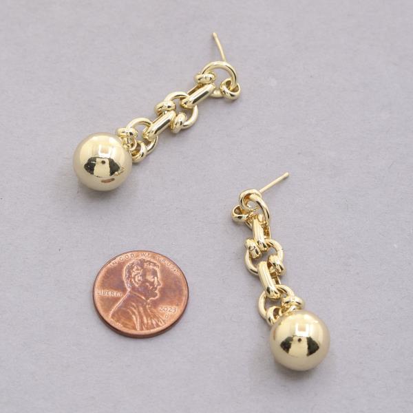 SODAJO METAL GOLD DIPPED DANGLE EARRING