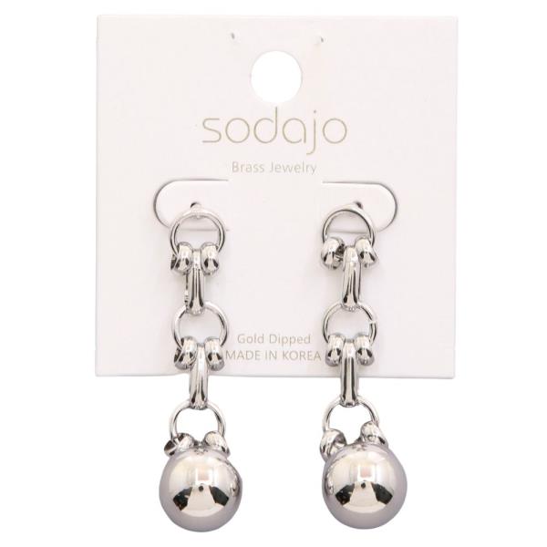 SODAJO METAL GOLD DIPPED DANGLE EARRING