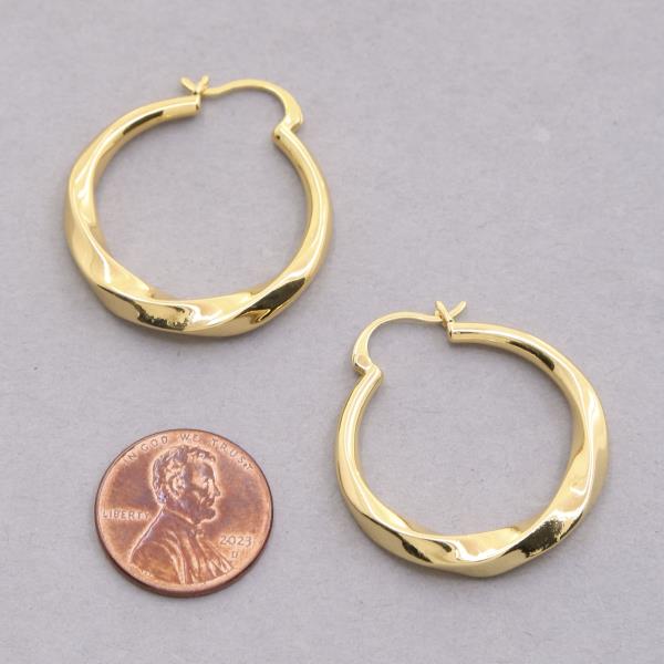SODAJO TWISTED GOLD DIPPED HOOP EARRING