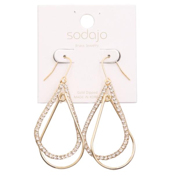 SODAJO TEARDROP GOLD DIPPED DANGLE EARRING