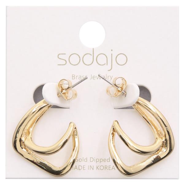 SODAJO OPEN TRIANGLE SHAPE GOLD DIPPED EARRING