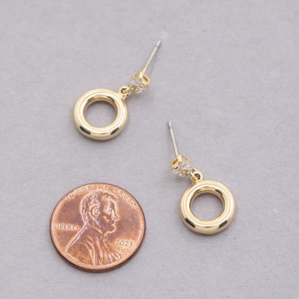 SODAJO CRYSTAL CIRCLE LINK GOLD DIPPED EARRING