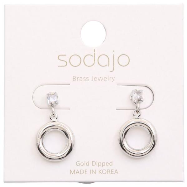 SODAJO CRYSTAL CIRCLE LINK GOLD DIPPED EARRING