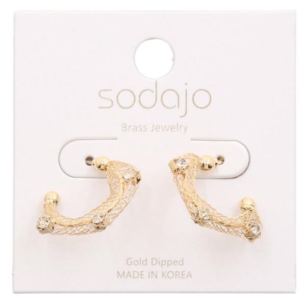 SODAJO WIRE METAL GOLD DIPPED EARRING