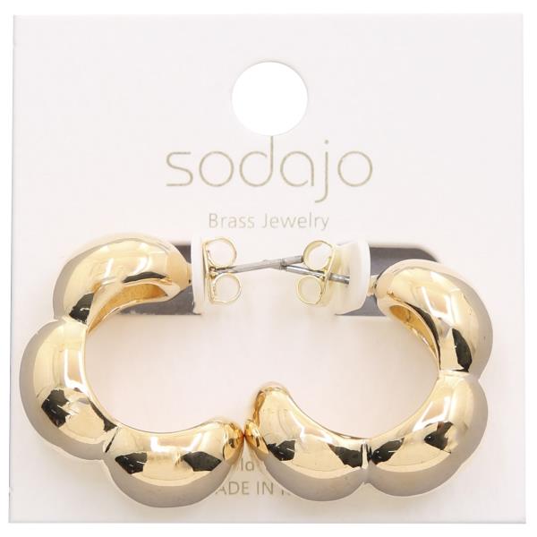 SODAJO FLOWER SHAPE GOLD DIPPED EARRING