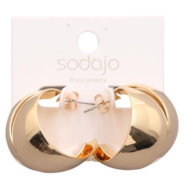 SODAJO WIDE DOUBLE HOOP GOLD DIPPED EARRING