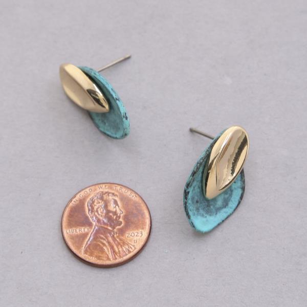 SODAJO METAL PATINA GOLD DIPPED EARRING