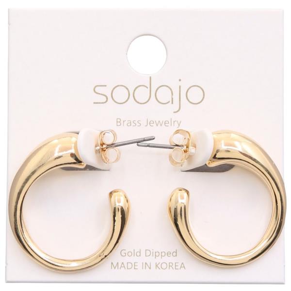SODAJO OPEN HOOP GOLD DIPPED EARRING