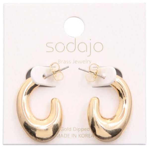 SODAJO OPEN OVAL GOLD DIPPED EARRING