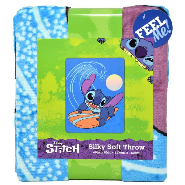 6X60 SILK TOUCH THROW LILO & STITCH - MAKES WAVES