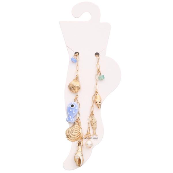 SEA LIFE CHARM METAL ANKLET