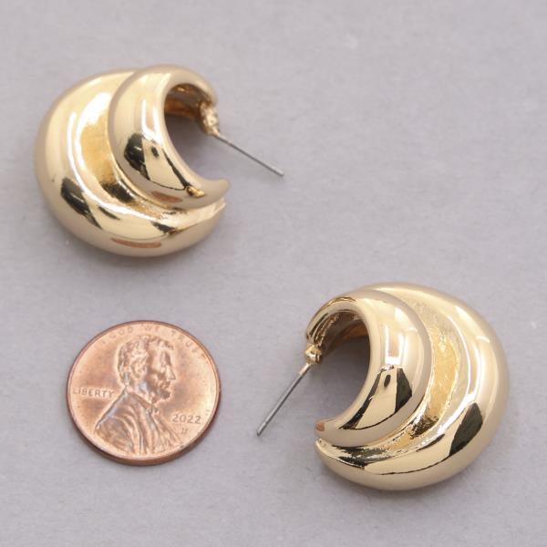TWO TONE OPEN HOOP EARRING