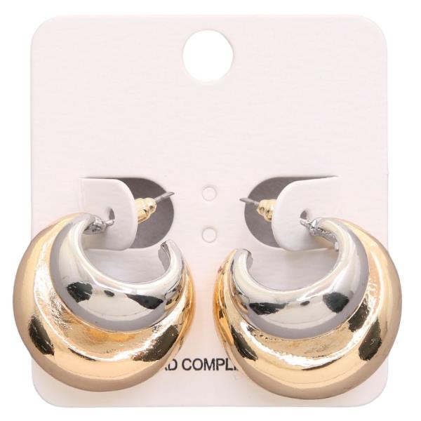 TWO TONE OPEN HOOP EARRING