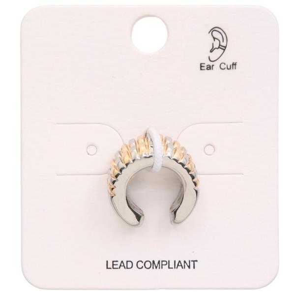 TWO TONE LINED METAL EAR CUFF