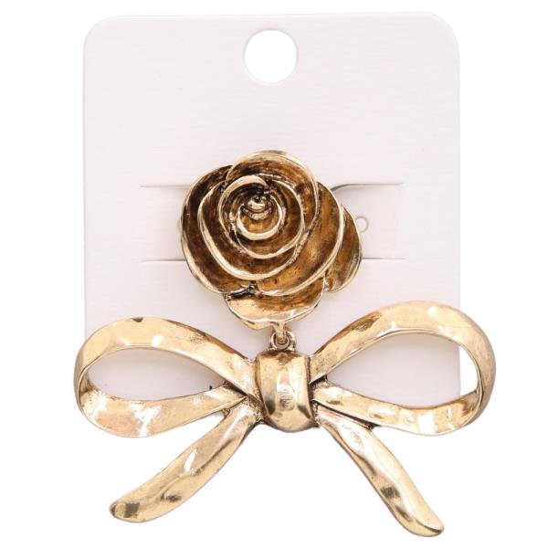 FLOWER RIBBON BOW LINK BROOCH