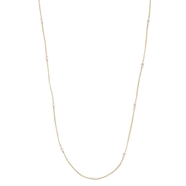 METAL PEARL THIN NECKLACE