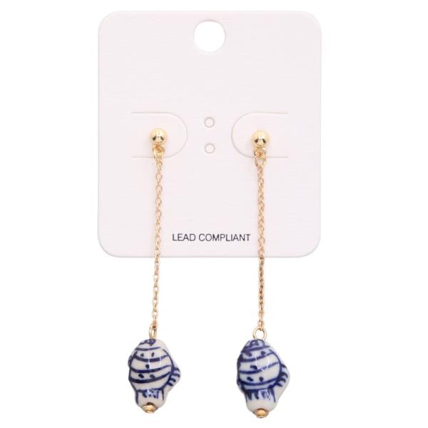 CERAMIC BEAD DANGLE EARRING