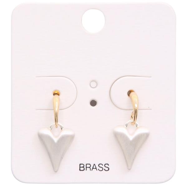 TWO TONE HEART SHAPE EARRING