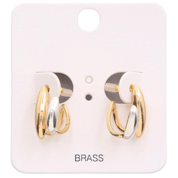 TWO TONE METAL EARRING