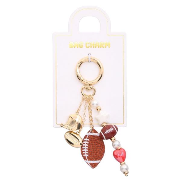 FOOTBALL GAME DAY BAG CHARM KEYCHAIN