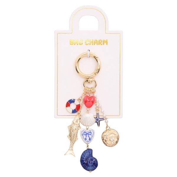 CERAMIC FISH SEA LIFE CHARM BAG CHARM KEYCHAIN