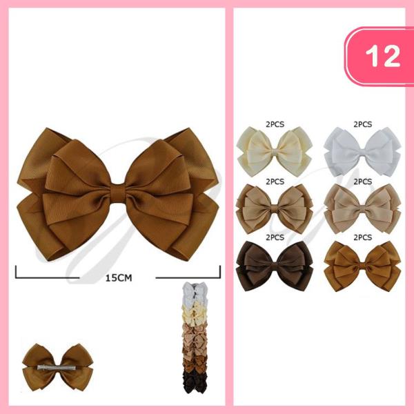 RIBBON HAIR BOW (12 UNITS)