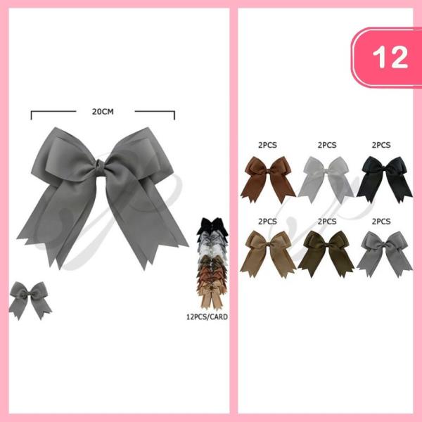 RIBBON HAIR BOW PIN (12 UNITS)