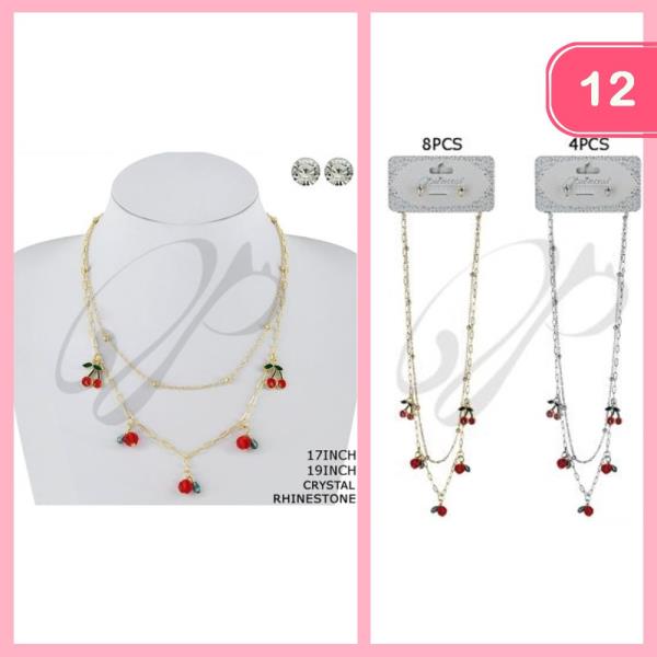 CHERRY LAYERED NECKLACE (12 UNITS)
