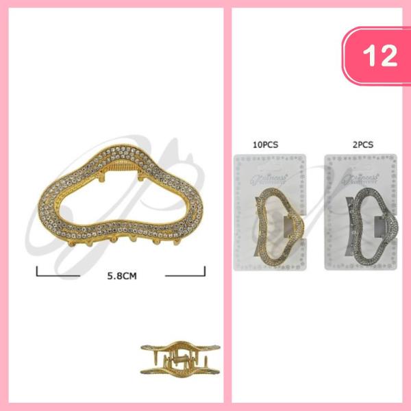 RHINESTONE HAIR CLAW CLIP (12 UNITS)