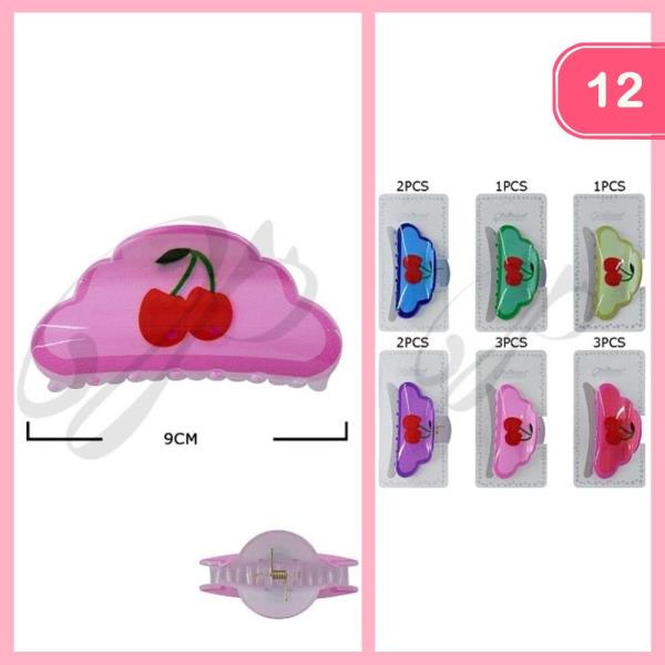 CHERRY HAIR CLAW CLIP (12 UNITS)