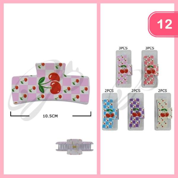 CHERRY HAIR CLAW CLIP (12 UNITS)