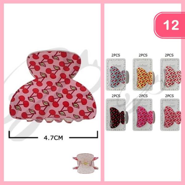 CHERRY HAIR CLAW CLIP (12 UNITS)