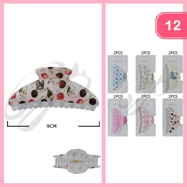 CHERRY HAIR CLAW CLIP (12 UNITS)