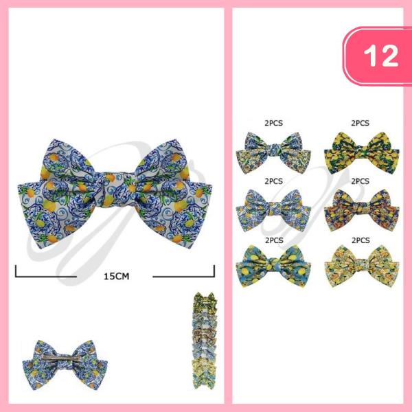 LEMON HAIR BOW  PIN (12 UNITS)