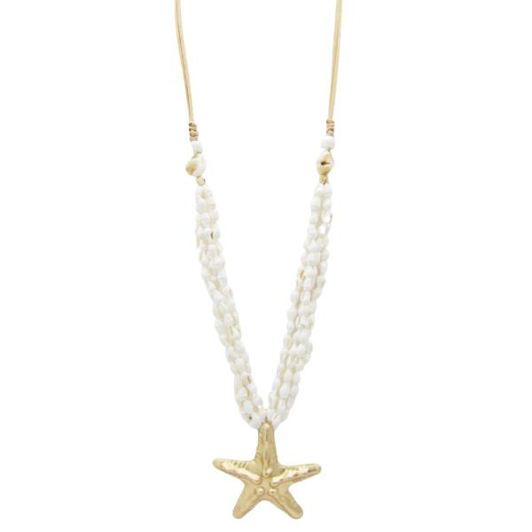 STARFISH PENDANT BEADED NECKLACE