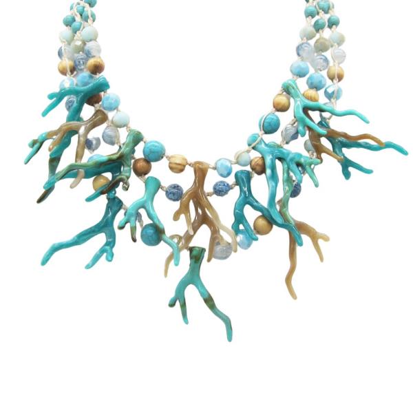 SEALIFE CORAL SHELL STATEMENT NECKLACE