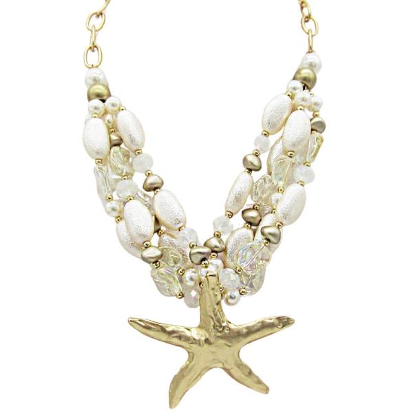 STARFISH PENDANT PEARL BEAD NECKLACE