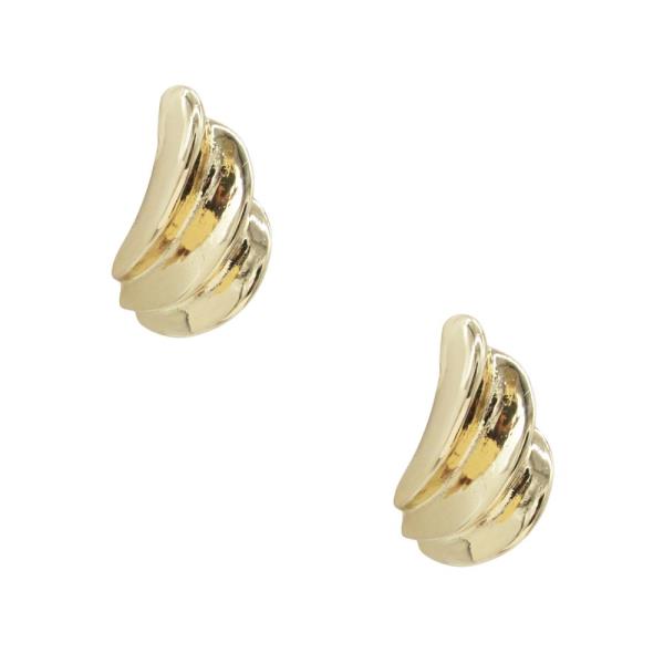 TEXTURED LINED METAL EARRING