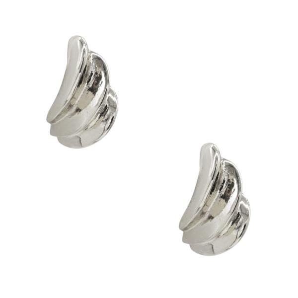 TEXTURED LINED METAL EARRING