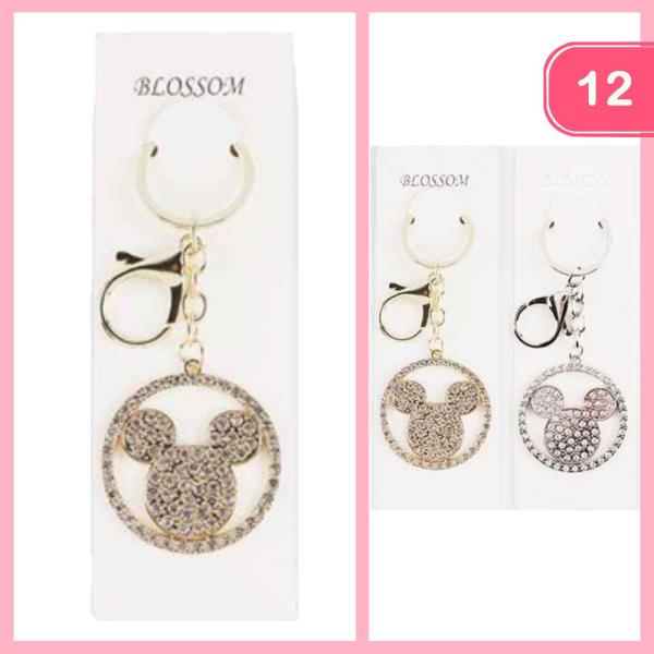 RHINESTONE MOUSE KEYCHAIN (12 UNITS)