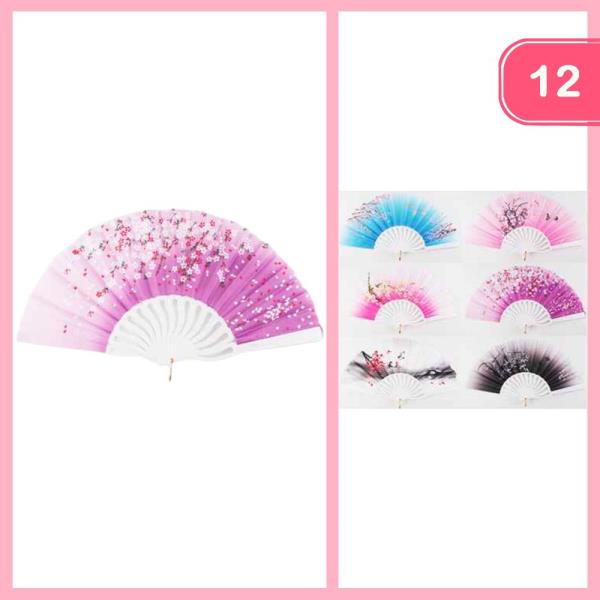FLOWER  HAND  FAN (12 UNITS)