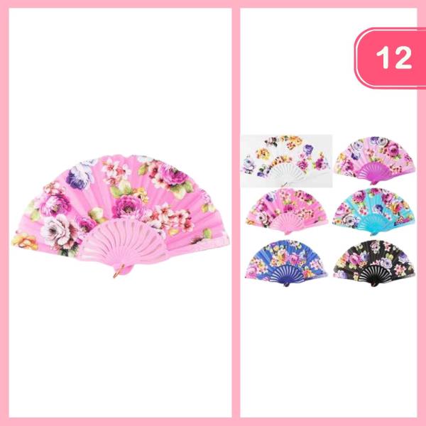 FLOWER  HAND  FAN (12 UNITS)