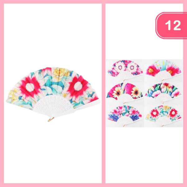 FLOWER  HAND  FAN (12 UNITS)