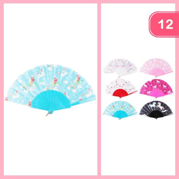 UNICORN  HAND  FAN (12 UNITS)
