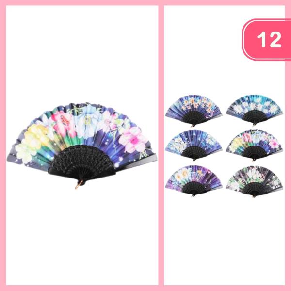FLOWER  HAND  FAN (12 UNITS)