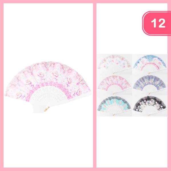 FLOWER HAND FAN (12 UNITS)