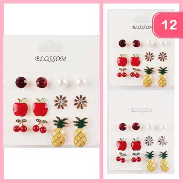 FRUIT POST EARRING SET (12 UNITS)